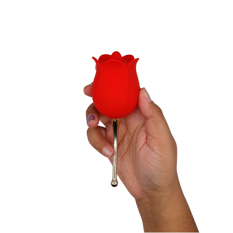 Estimulador de Clitóris Recarregável em Formato de Flor com 12 Modos de Vibração - Pretty Love Rose Lover | 14,2 x 4,9 cm - 5