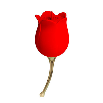 Estimulador de Clitóris Recarregável em Formato de Flor com 12 Modos de Vibração - Pretty Love Rose Lover | 14,2 x 4,9 cm