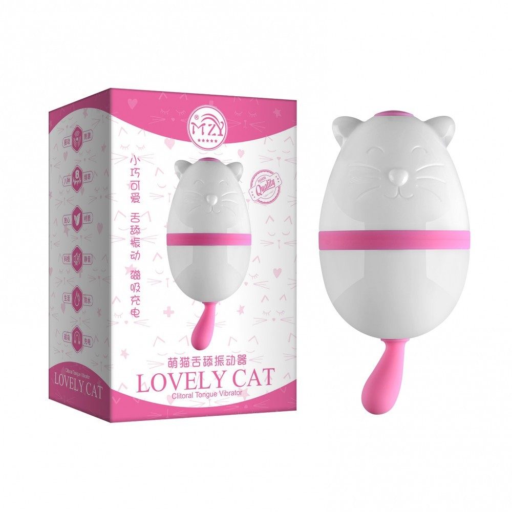 Estimulador de Clitóris Recarregável no Formato de Gato com 10 Movimentos de Língua - Vip Mix | 8,3 x 4,1 cm - 2