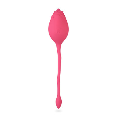 Foto 3 do produto Estimulador de Clitóris Recarregável no Formato de Rosa com 10 Movimentos de Língua e Controle Remoto Sem Fio - Pink Rose | 6,5 x 3,8 cm