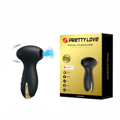 Foto 1 do produto Estimulador de Clítoris Recarregável em Silicone com 7 Modos de Sucções e de Vibrações com Cerdas Estimuladoras - Pretty Love Hammer - 12,8 x 3,6 cm