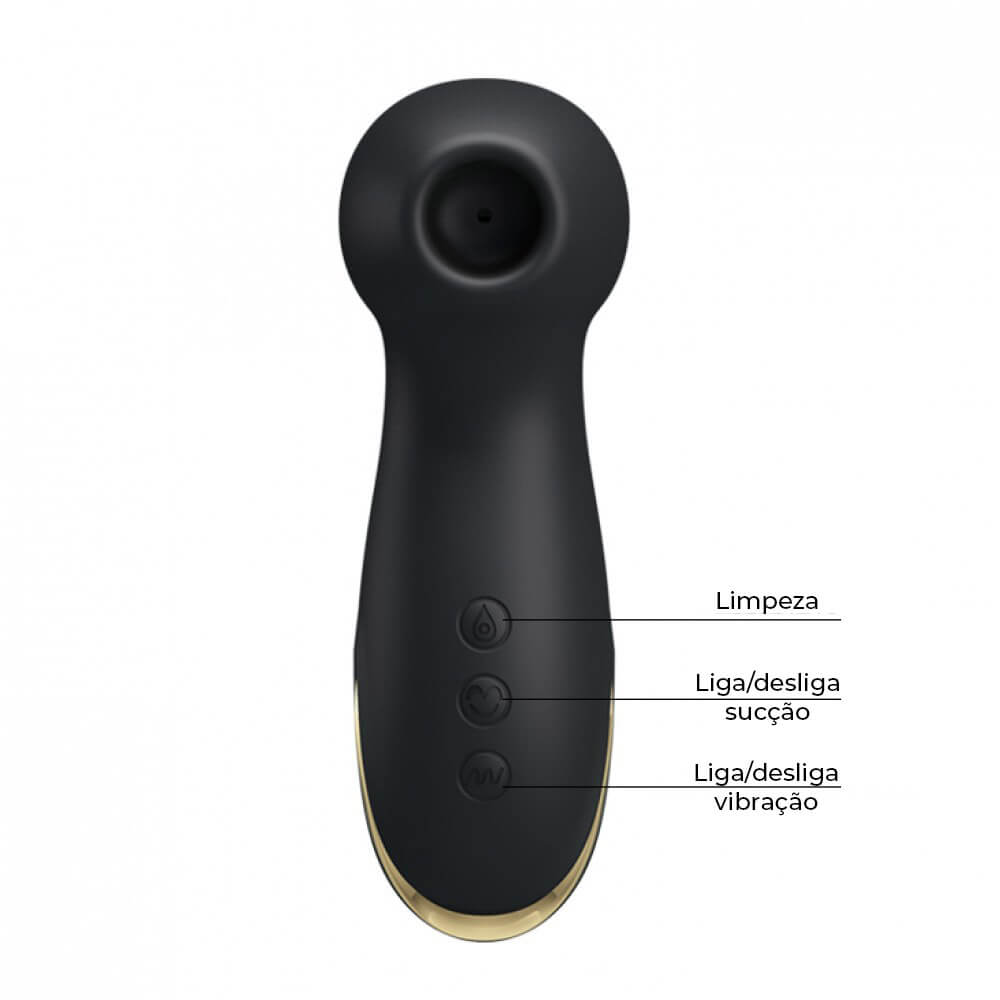 Estimulador de Clítoris Recarregável em Silicone com 7 Modos de Sucções e de Vibrações com Cerdas Estimuladoras - Pretty Love Hammer - 12,8 x 3,6 cm - 3