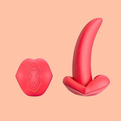 Foto 3 do produto Estimulador de Clitóris em Silicone no Formato de Língua com 10 Modos de Vibração, Carregamento via USB e Controle Remoto Sem Fio - Tongue Vibrator | 6 x 2,5 cm