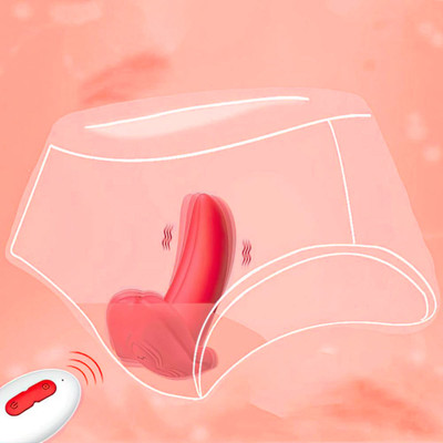 Foto 6 do produto Estimulador de Clitóris em Silicone no Formato de Língua com 10 Modos de Vibração, Carregamento via USB e Controle Remoto Sem Fio - Tongue Vibrator | 6 x 2,5 cm