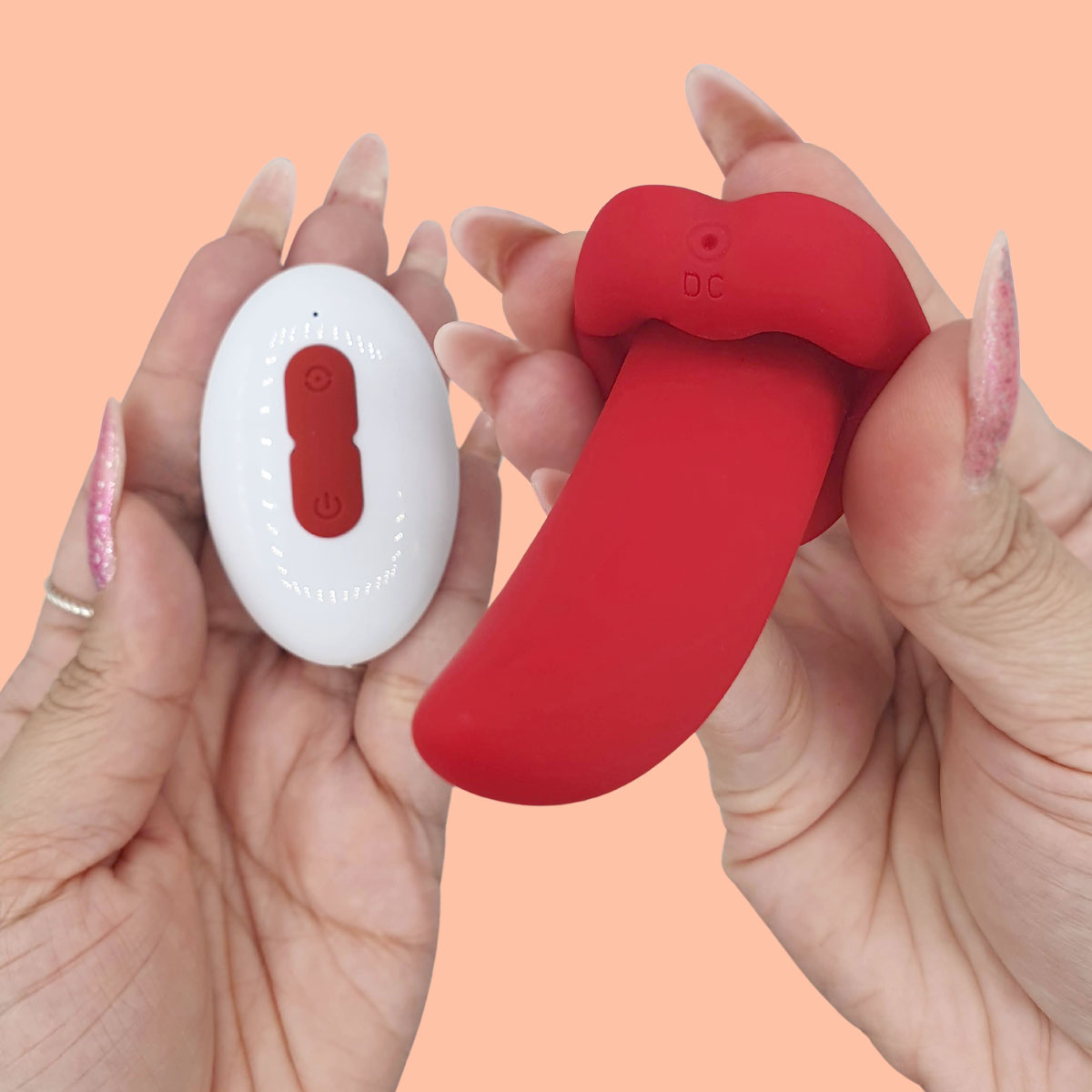 Estimulador de Clitóris em Silicone no Formato de Língua com 10 Modos de Vibração, Carregamento via USB e Controle Remoto Sem Fio - Tongue Vibrator | 6 x 2,5 cm - 8