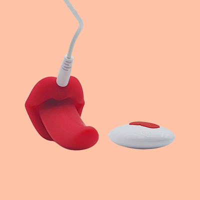 Foto 7 do produto Estimulador de Clitóris em Silicone no Formato de Língua com 10 Modos de Vibração, Carregamento via USB e Controle Remoto Sem Fio - Tongue Vibrator | 6 x 2,5 cm