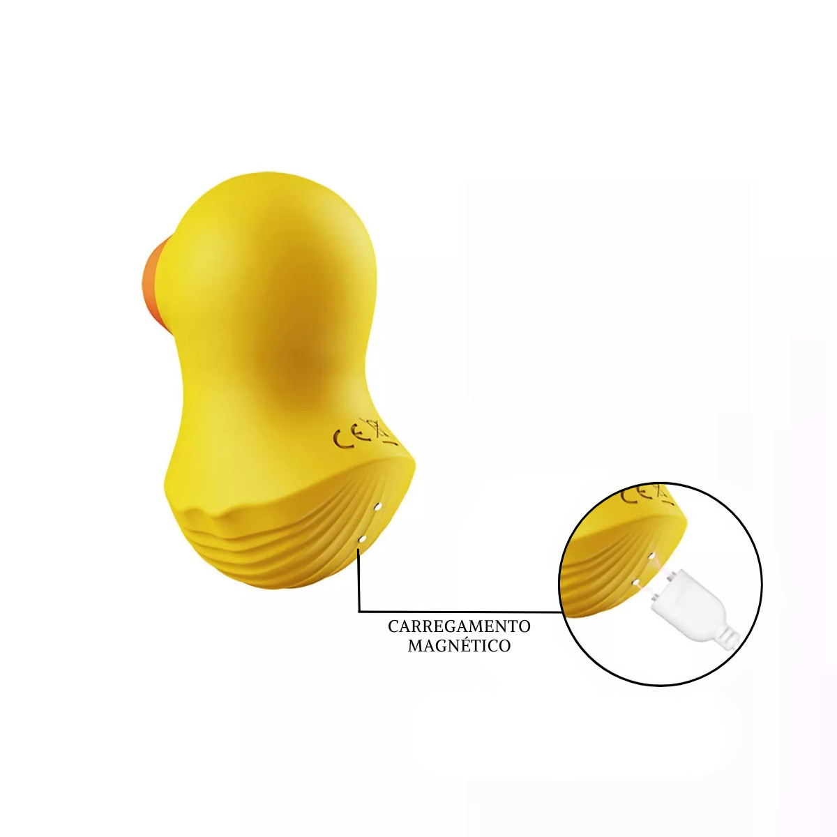 Estimulador de Clitóris em Silicone no Formato de Patinho com 7 Modos de Pulsação e Recarregável - Dibe Cutie Baby Soft Sucking | 8,6 x 4,5 cm - 7