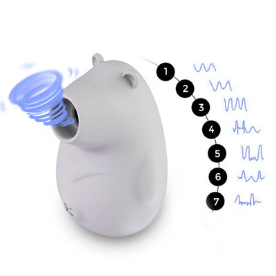 Foto 3 do produto Estimulador de Clitóris em Silicone com Formato de Urso, 7 Modos de Pulsação e Resistência à Água - Cutie Baby Soft Sucking Bear | 8,6 x 5,6 cm