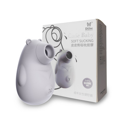 Estimulador de Clitóris em Silicone com Formato de Urso, 7 Modos de Pulsação e Resistência à Água - Cutie Baby Soft Sucking Bear | 8,6 x 5,6 cm