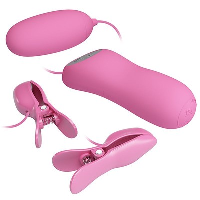 Foto 4 do produto Estimulador de Mamilos com 3 Níveis de Choque e Bullet com 7 Modos de Vibração - Pretty Love Eletric Shock & Vibro-Bullets | 5,9 x 2,6 cm