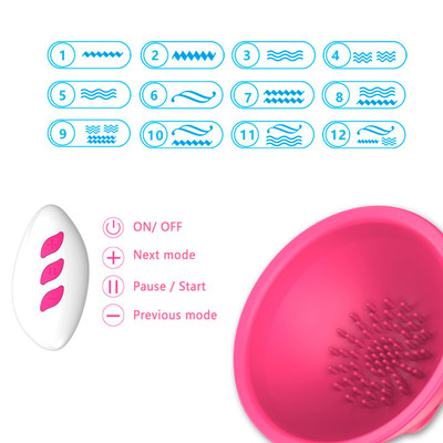 Foto 5 do produto Estimulador de Mamilos Duplo Recarregável em Silicone com 12 Modos de Vibrações - Pleasure Dreams