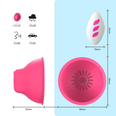 Foto 4 do produto Estimulador de Mamilos Duplo Recarregável em Silicone com 12 Modos de Vibrações - Pleasure Dreams