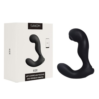 Foto 4 do produto Estimulador Massageador de Próstata e Períneo em Silicone com 7 Modos de Vibração e Interação por App - Svakom Iker | 9,5 x 3,5 cm