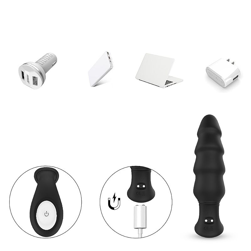 Estimulador Massageador de Próstata e Períneo em Silicone com 9 Modos de Vibração e Carregamento Via Cabo USB - S-Hande Dragon | 9,5 x 3,7 cm - 3