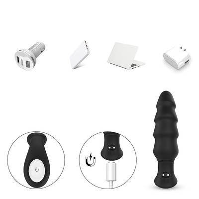 Foto 3 do produto Estimulador Massageador de Próstata e Períneo em Silicone com 9 Modos de Vibração e Carregamento Via Cabo USB - S-Hande Dragon | 9,5 x 3,7 cm