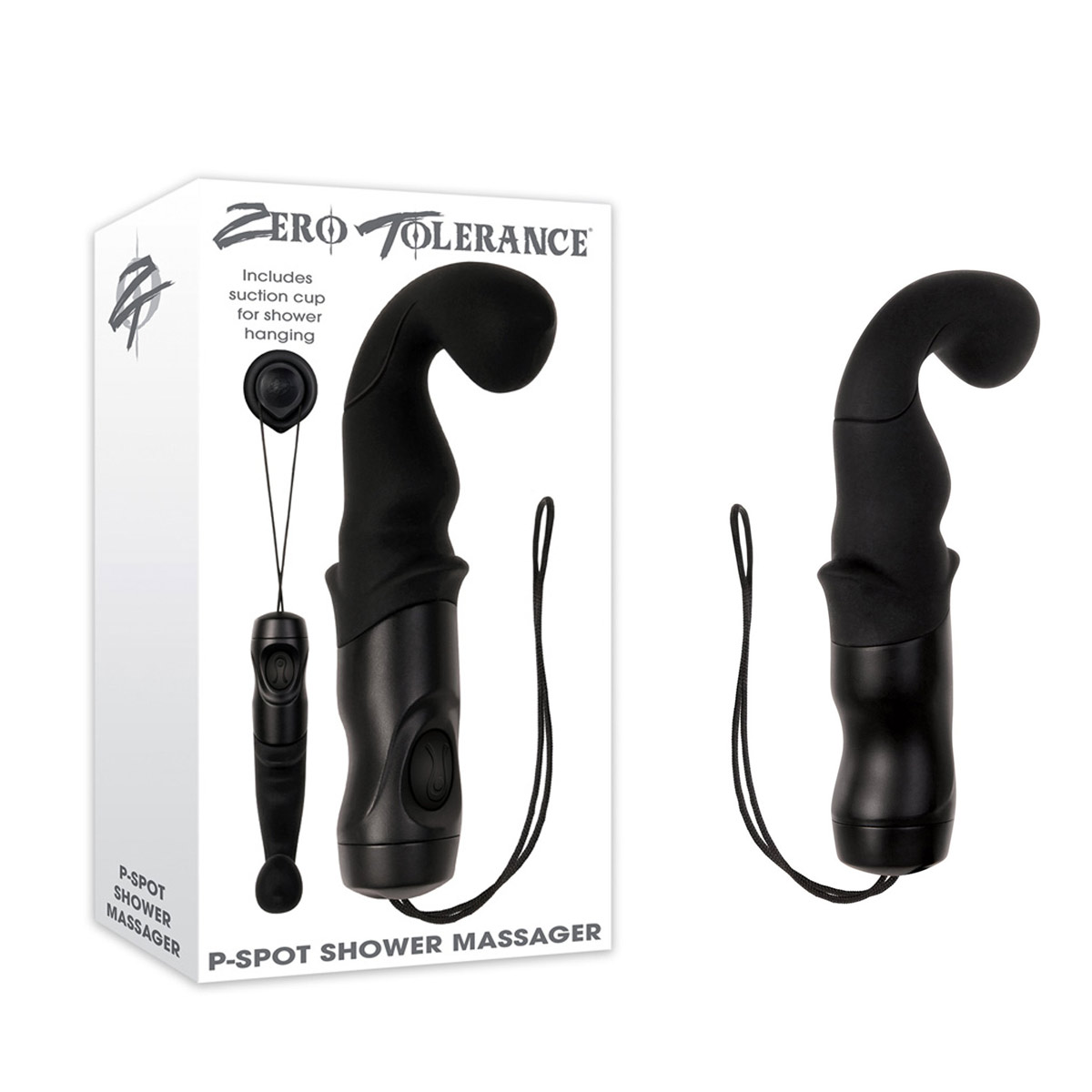 Massageador de Próstata com 10 Modos de Vibração e Suporte para Descanso - Zero Tolerance P-Spot Shower Massager | 12 x 3,2 cm - 1