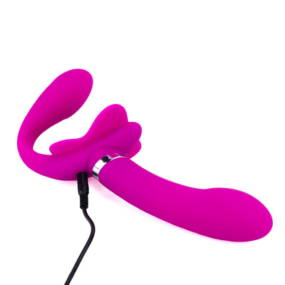Foto 4 do produto Vibrador Strap On Duplo com Duplo Motor, 12 Modos de Vibração e Carregamento Via Cabo USB - Pretty Love Valerie | 11,6 x 3,2 cm