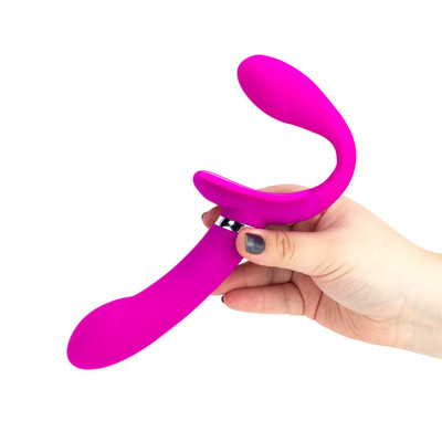 Vibrador Strap On Duplo com Duplo Motor, 12 Modos de Vibração e Carregamento Via Cabo USB - Pretty Love Valerie | 11,6 x 3,2 cm