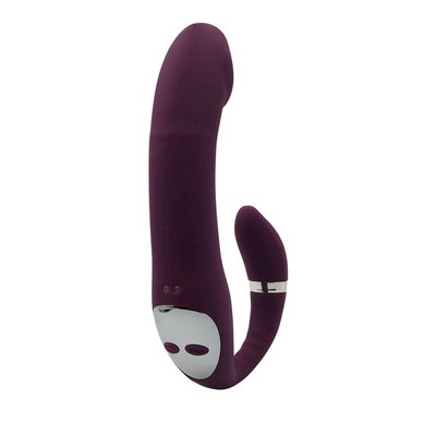 Foto 2 do produto Estimulador com Penetrador strapless em Silicone com 10 Modos de Vibração, 10 Movimentos e Recarregável - Pleasure Dreams | 15 x 3,6 cm | Disponível em 2 Cores