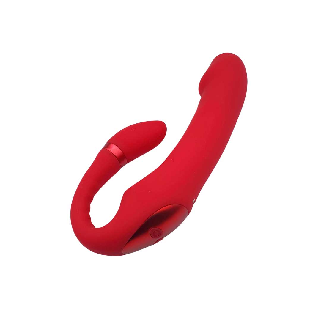 Estimulador com Penetrador strapless em Silicone com 10 Modos de Vibração, 10 Movimentos e Recarregável - Pleasure Dreams | 15 x 3,6 cm | Disponível em 2 Cores - 6