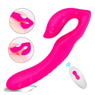 Foto 3 do produto Estimulador com Penetrador Strap-on em Silicone com 9 Modos de Vibração com Controle Remoto Sem Fio, Recarregável - S-Hande Nami-RCT | 15 x 3,3 cm | Disponível em 2 Cores
