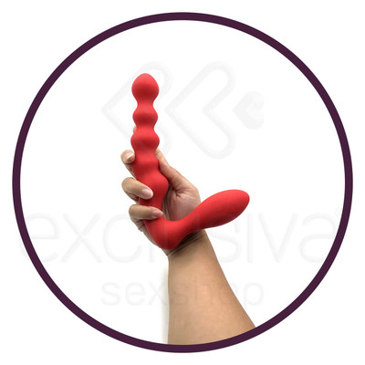 Foto 5 do produto Estimulador com Penetrador Strapless Escalonado em Silicone - 18 x 3,7 cm
