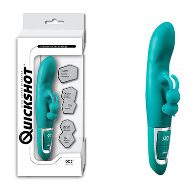 Foto 6 do produto Estimulador de Ponto G e de Clítoris Recarregável em Silicone com 10 Modos de Vibrações e Nódulo Massageador - QuickShot High Power Vibration | 22,5 x 3,8 cm | Disponível em 3 Cores