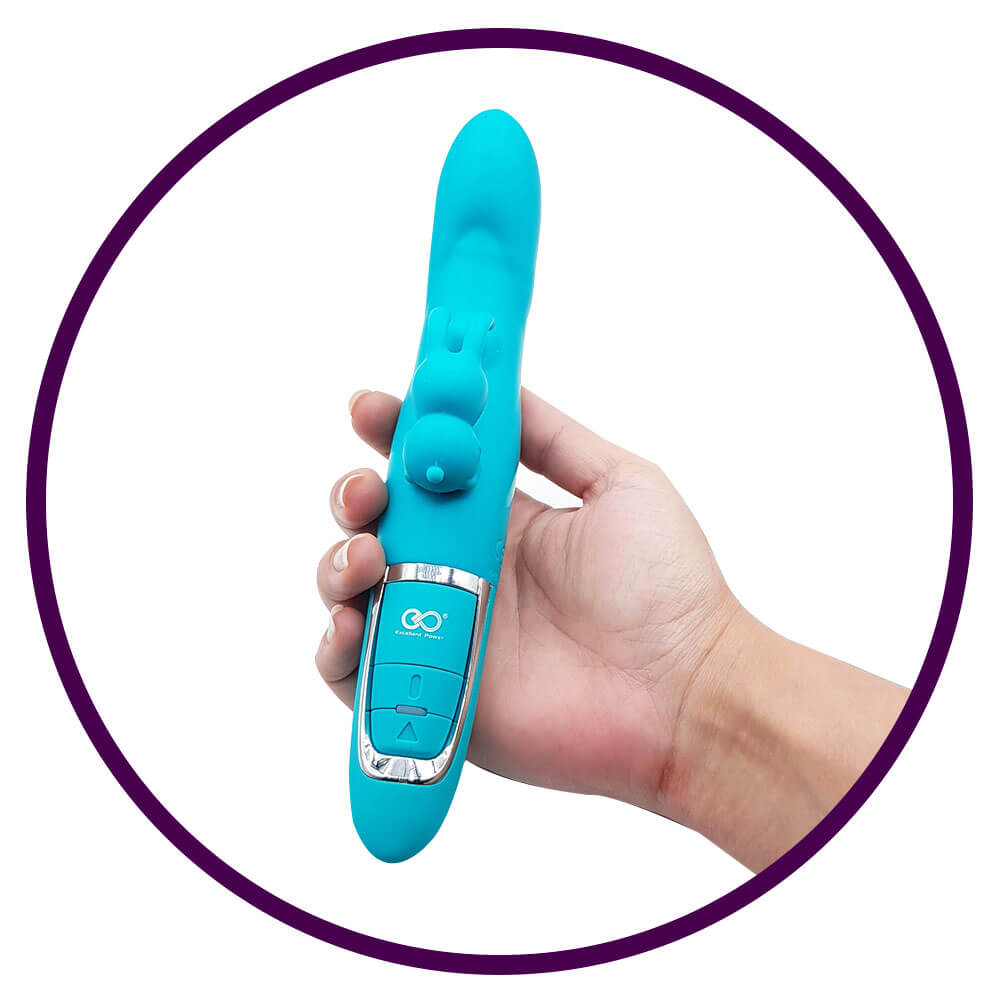 Estimulador de Ponto G e de Clítoris Recarregável em Silicone com 10 Modos de Vibrações e Nódulo Massageador - QuickShot High Power Vibration | 22,5 x 3,8 cm | Disponível em 3 Cores - 8