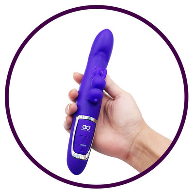 Foto 5 do produto Estimulador de Ponto G e de Clítoris Recarregável em Silicone com 10 Modos de Vibrações e Nódulo Massageador - QuickShot High Power Vibration | 22,5 x 3,8 cm | Disponível em 3 Cores