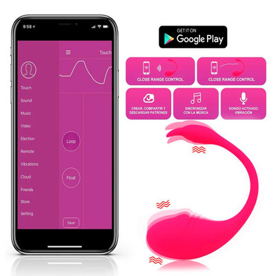 Foto 4 do produto Estimulador de Ponto G e Clitóris Recarregável em Silicone com 4 Modos de Vibração e Controle Por Aplicativo à Distancia - Vivid TadPole FoLove - 21,5 x 3,6 cm