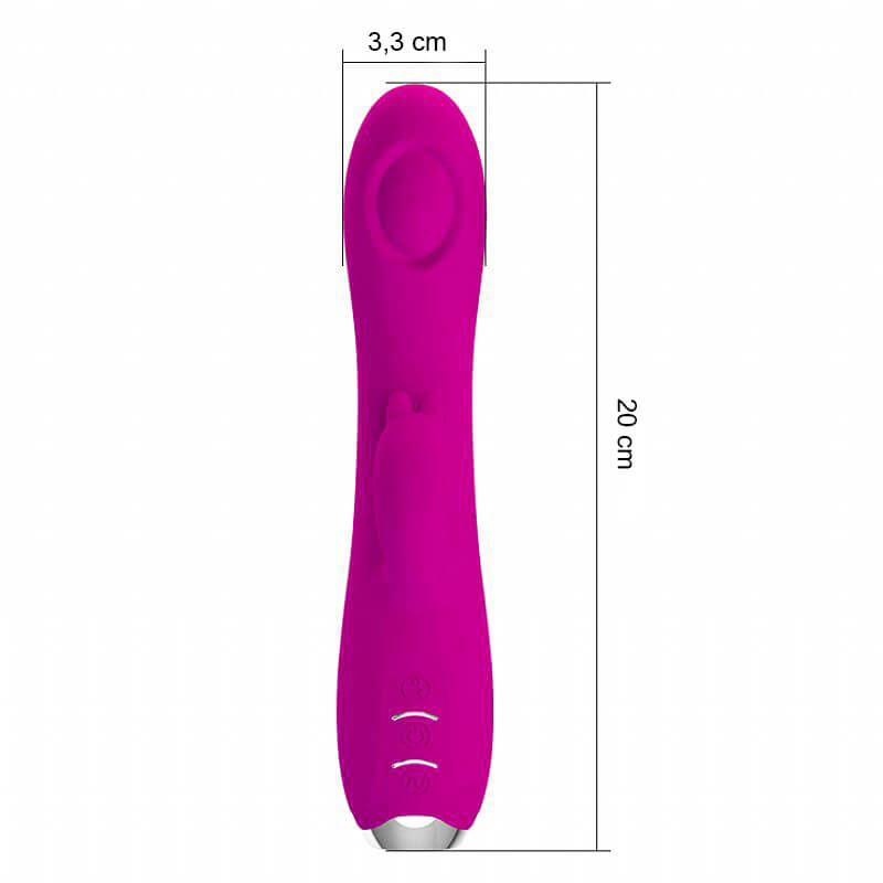 Vibrador de Ponto G e Clítoris Recarregável com 12 Modos de Vibração, Capa e 3 Níveis de Pulsação - Pretty Love Regina | 12,1 x 3,3 cm | Disponível em 2 Cores - 2