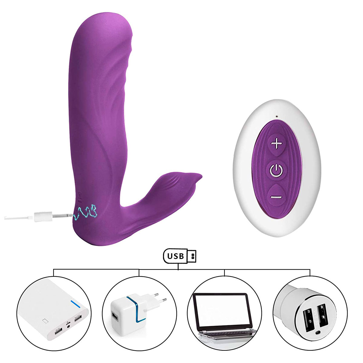 Estimulador de Ponto G e Clitóris em Silicone com 10 Modos de Vibração Potentes e Controle Remoto - Pleasure Dreams | 12 x 3,3 cm - 5