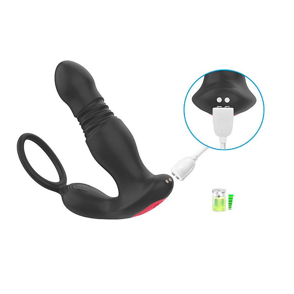 Estimulador de Próstata com Anel Peniano, 7 Modos de Vibração, 7 Movimentos de Vai e Vem e Controle Remoto Sem Fio - Rocky-RCT - 7