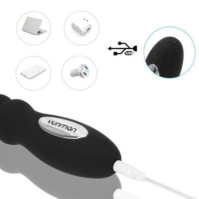 Foto 5 do produto Estimulador de Próstata Escalonado Recarregável em Silicone de Toque Suave e 10 Modos de Vibrações - Yunman | 13 x 2,7 cm