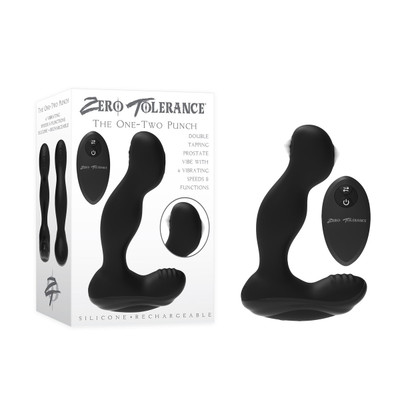 Foto 1 do produto Vibrador Estimulador de Próstata e Períneo Recarregável com Dupla Pulsação, 6 Modos de Vibração e Controle Remoto Sem Fio - Zero Tolerance The One Two Punch | 12 x 3,7 cm