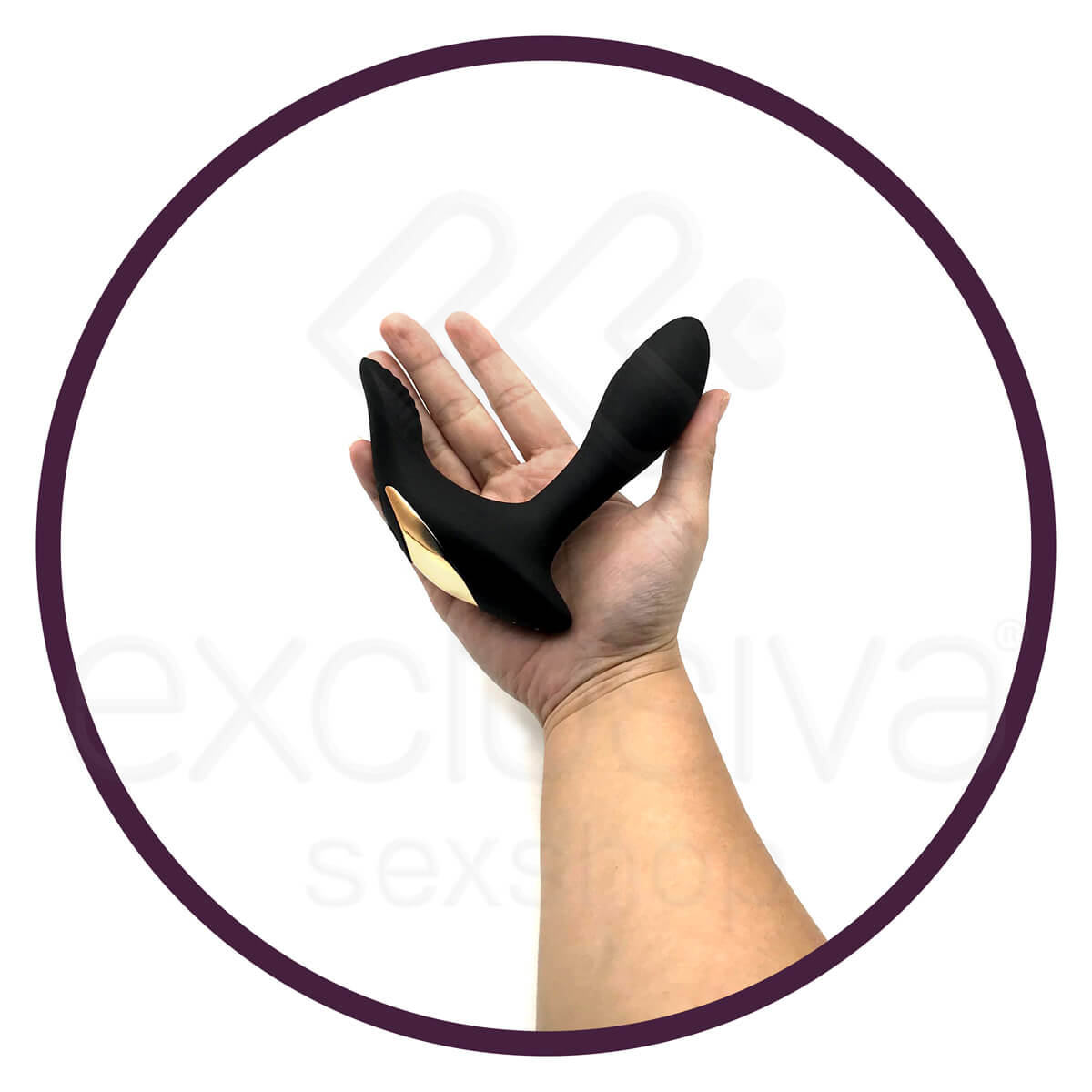 Estimulador de Próstata e Períneo em Silicone com 7 Modos de Vibração, Função Aquecimento e Controle sem Fio - 9,3 x 3,1 cm - 7