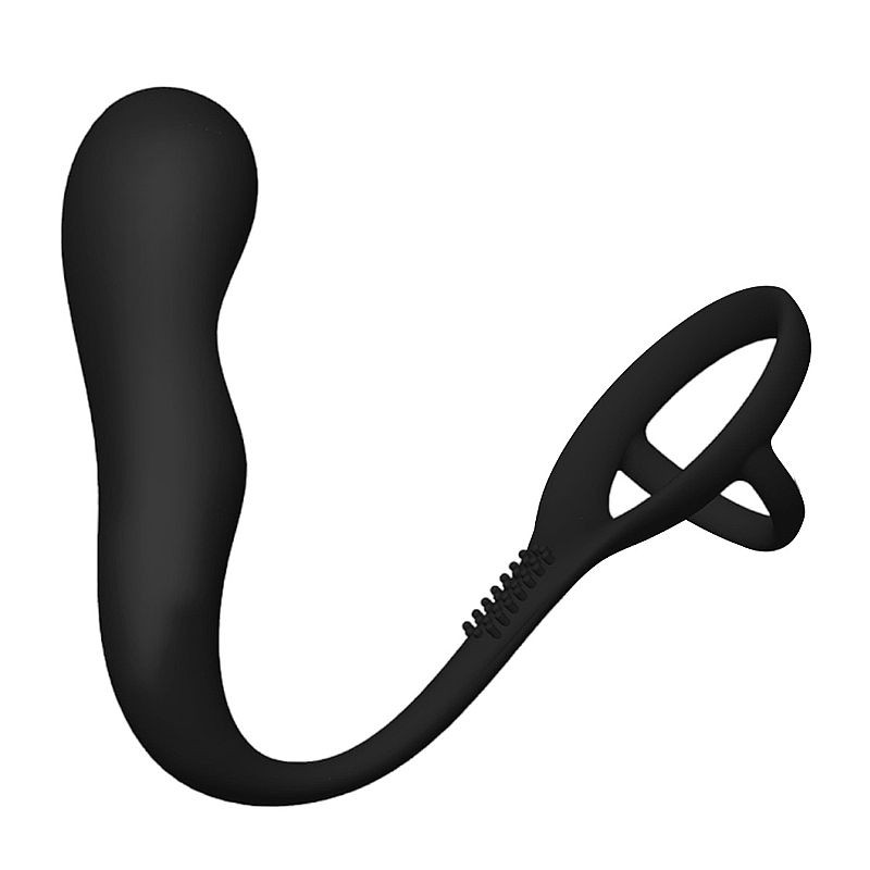 Estimulador de Próstata e Períneo em Silicone com Anel Companheiro - Sexy Import | 9,5 x 2,8 cm - 2