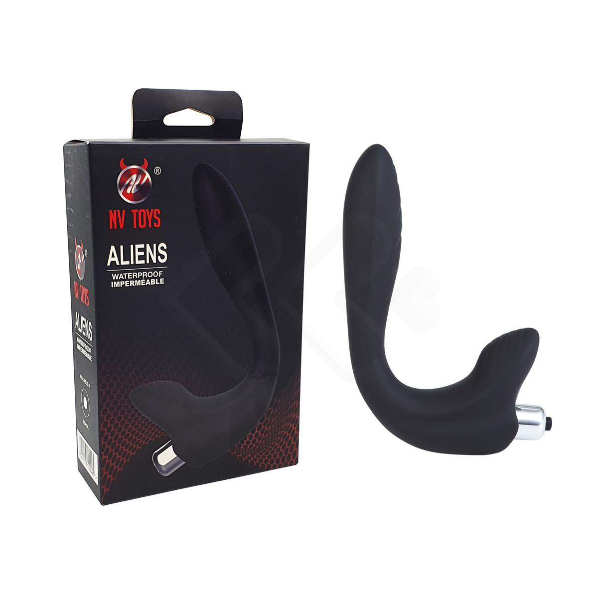 Estimulador de Próstata e Períneo em Silicone Aveludado com Vibração Única - NV TOYS Aliens - 11,6 x 3,1 cm - 1