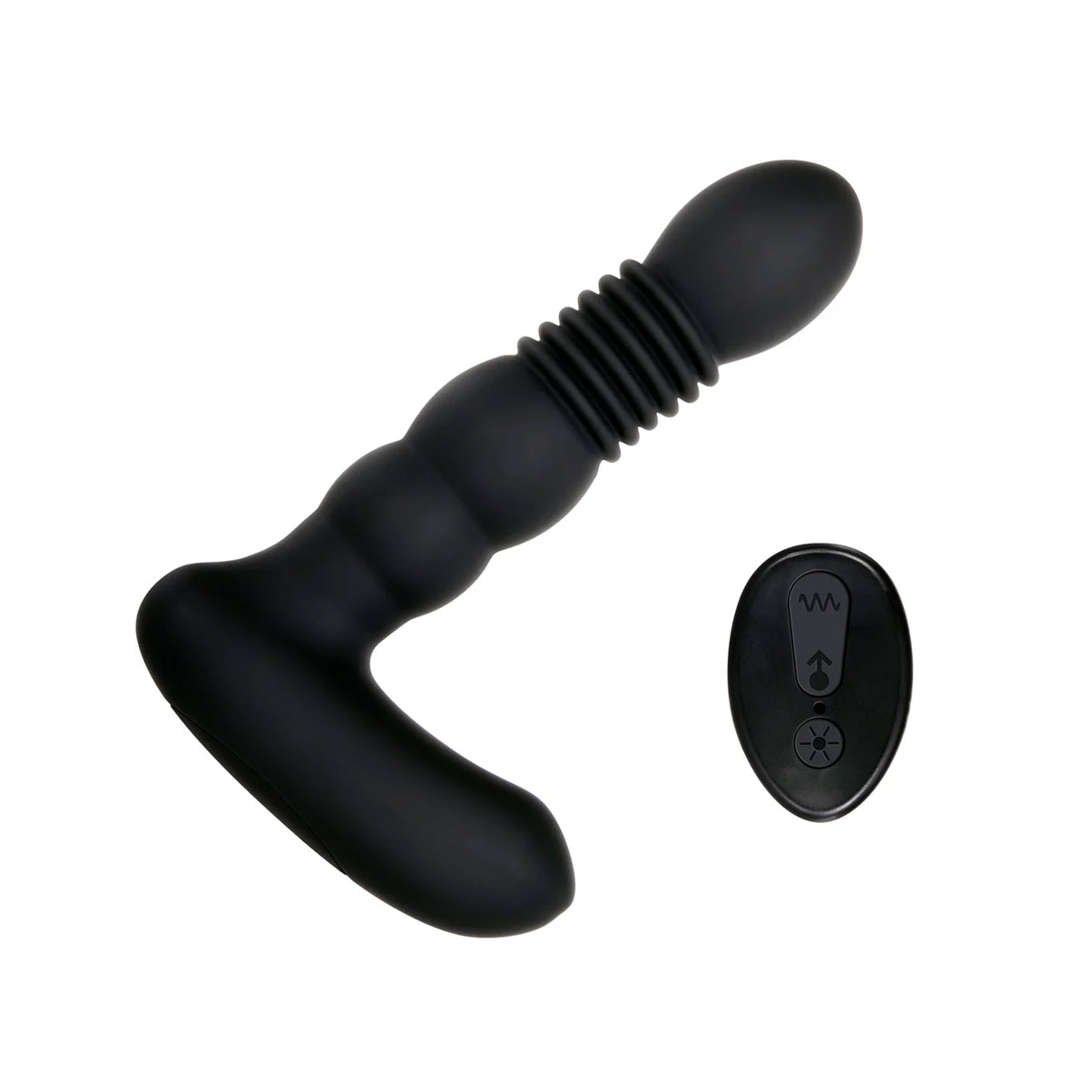 Estimulador de Próstata Recarregável com Movimento Vai e Vem, Função de Aquecimento, 6 Modos de Vibração e Controle Remoto Sem Fio - Adam & Eve Warming Thrusting Prostate Probe | 12,3 x 3,2 cm - 2