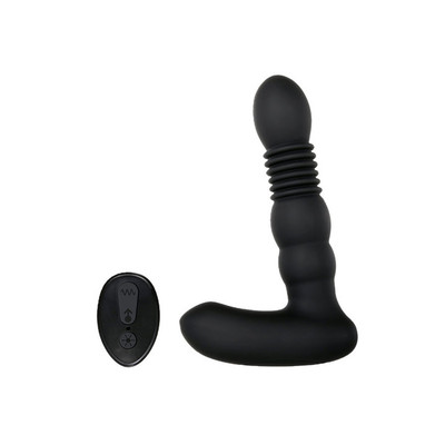 Foto 5 do produto Estimulador de Próstata Recarregável com Movimento Vai e Vem, Função de Aquecimento, 6 Modos de Vibração e Controle Remoto Sem Fio - Adam & Eve Warming Thrusting Prostate Probe | 12,3 x 3,2 cm