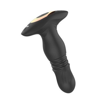 Foto 2 do produto Estimulador de Próstata Recarregável com Movimento Vai e Vem, 7 Modos de Vibração e Controle Remoto Sem Fio - Pleasure Dreams | 12,3 x 3 cm