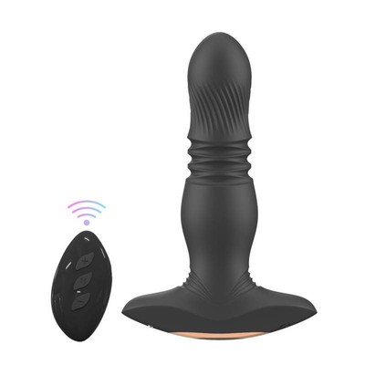 Foto 1 do produto Estimulador de Próstata Recarregável com Movimento Vai e Vem, 7 Modos de Vibração e Controle Remoto Sem Fio - Pleasure Dreams | 12,3 x 3 cm