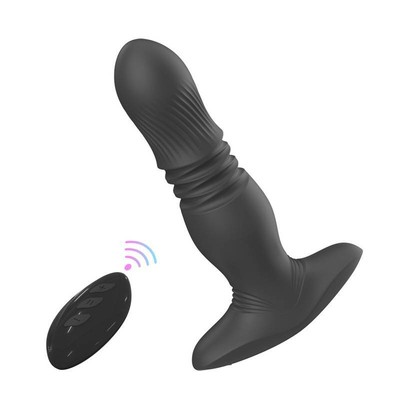 Foto 4 do produto Estimulador de Próstata Recarregável com Movimento Vai e Vem, 7 Modos de Vibração e Controle Remoto Sem Fio - Pleasure Dreams | 12,3 x 3 cm