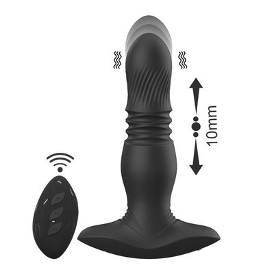 Foto 6 do produto Estimulador de Próstata Recarregável com Movimento Vai e Vem, 7 Modos de Vibração e Controle Remoto Sem Fio - Pleasure Dreams | 12,3 x 3 cm