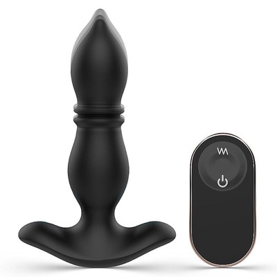 Foto 1 do produto Estimulador de Próstata Recarregável com Movimento Vai e Vem, 9 Modos de Vibração e Controle Remoto Sem Fio - S-Hande Piercing Duke-RCT | 12,3 x 3,3 cm