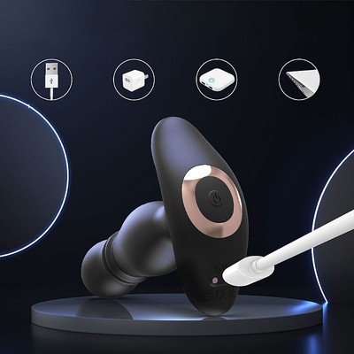 Foto 6 do produto Estimulador de Próstata Recarregável com Movimento Vai e Vem, 9 Modos de Vibração e Controle Remoto Sem Fio - S-Hande Piercing Duke-RCT | 12,3 x 3,3 cm