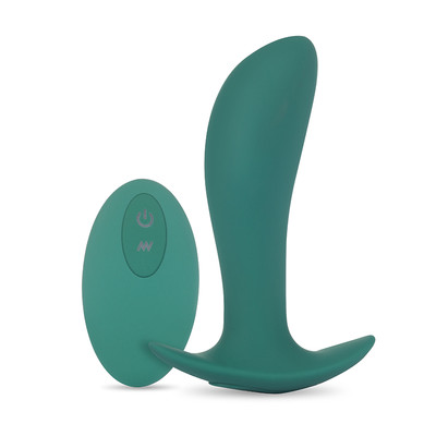 Foto 2 do produto Estimulador de Próstata Recarregável em Silicone Aveludado com 10 Vibrações e Controle Remoto Sem Fio - Adão & Eva Essence Toys The High | 10,5 x 3,2 cm