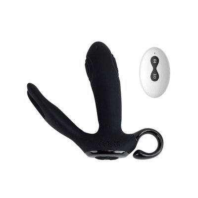 Estimulador de Próstata em Silicone com 10 Modos de Vibrações, 10 Níveis de Batidinhas, Controle Remoto e Recarregável - Bump Orgasm | 10,4 x 3,5 cm