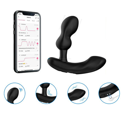 Estimulador de Próstata e Períneo em Silicone, 7 Modos de Vibração com Controle por Aplicativo - Lovense Edge 2 | 10,5 x 3,3 cm