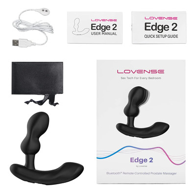 Foto 6 do produto Estimulador de Próstata e Períneo em Silicone, 7 Modos de Vibração com Controle por Aplicativo - Lovense Edge 2 | 10,5 x 3,3 cm